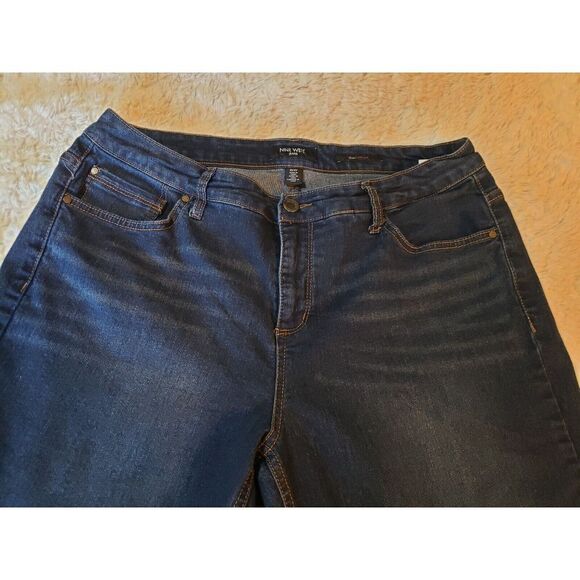 Nine West Womens Denim Jeans‎ 16W Blue Curvy Straight Flat Front High Rise - Picture 4 of 14